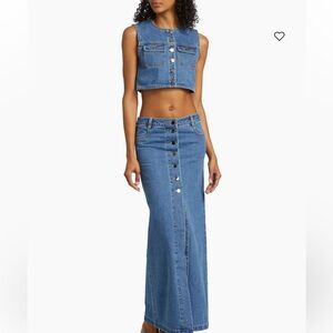 Ronny Kobo Denim Vest and skirt outfit! NWT